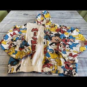 Disney Mickey Mouse Vintage 90s All Over fleece zip-up hoodie